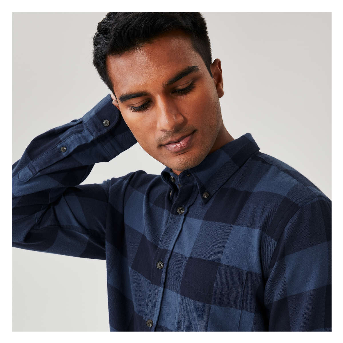 Men s Button Down Shirt in Dark Blue from Joe Fresh